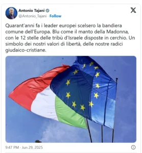 antonio tajani eu flag