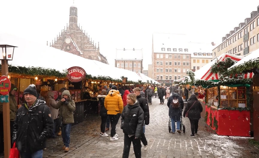 a christmas market in Nuremberg, Germany