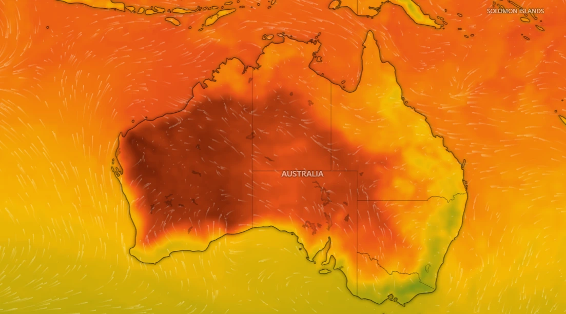australia heatwave map
